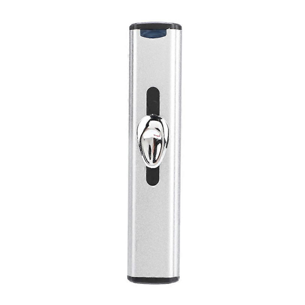Mini Portable USB Rechargeable Windproof Electronic Cigarette Lighter for Smoker (Silver)