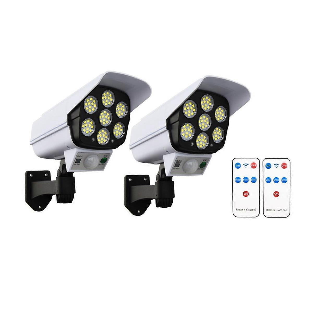 2PCS Outdoor Solar Ligths 77Led PIR Motion Sensor Lamp Simulation Camera Solar Wall Light Waterproo