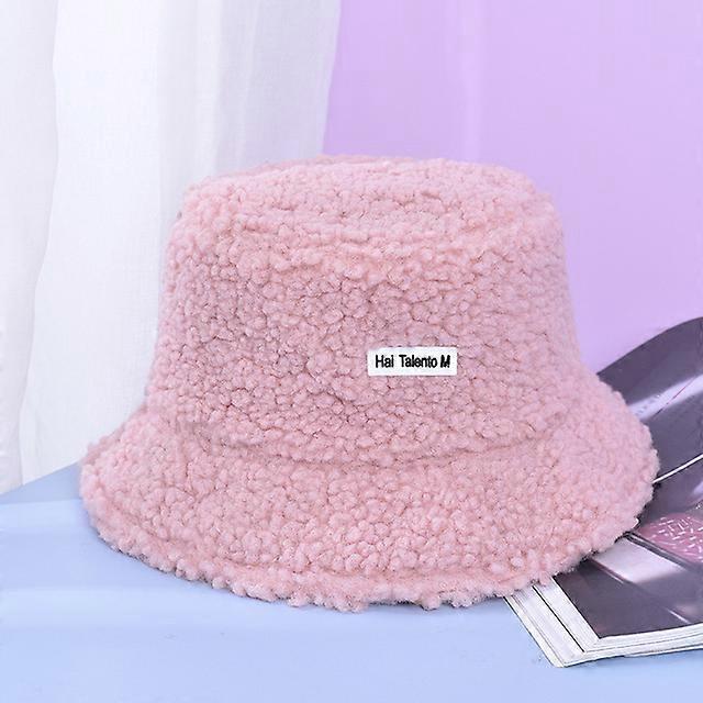 2024 Lamb Wool Faux Fur Bucket Hat Winter Warm Teddy Velvet Hats