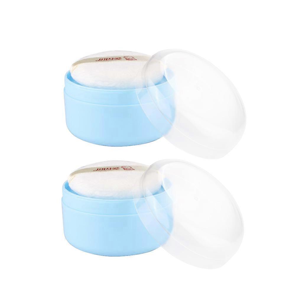 Talcum Powder Puff Box Empty Body Powder Container with Thicken Powder Puffs and Sifter for Home and Travel