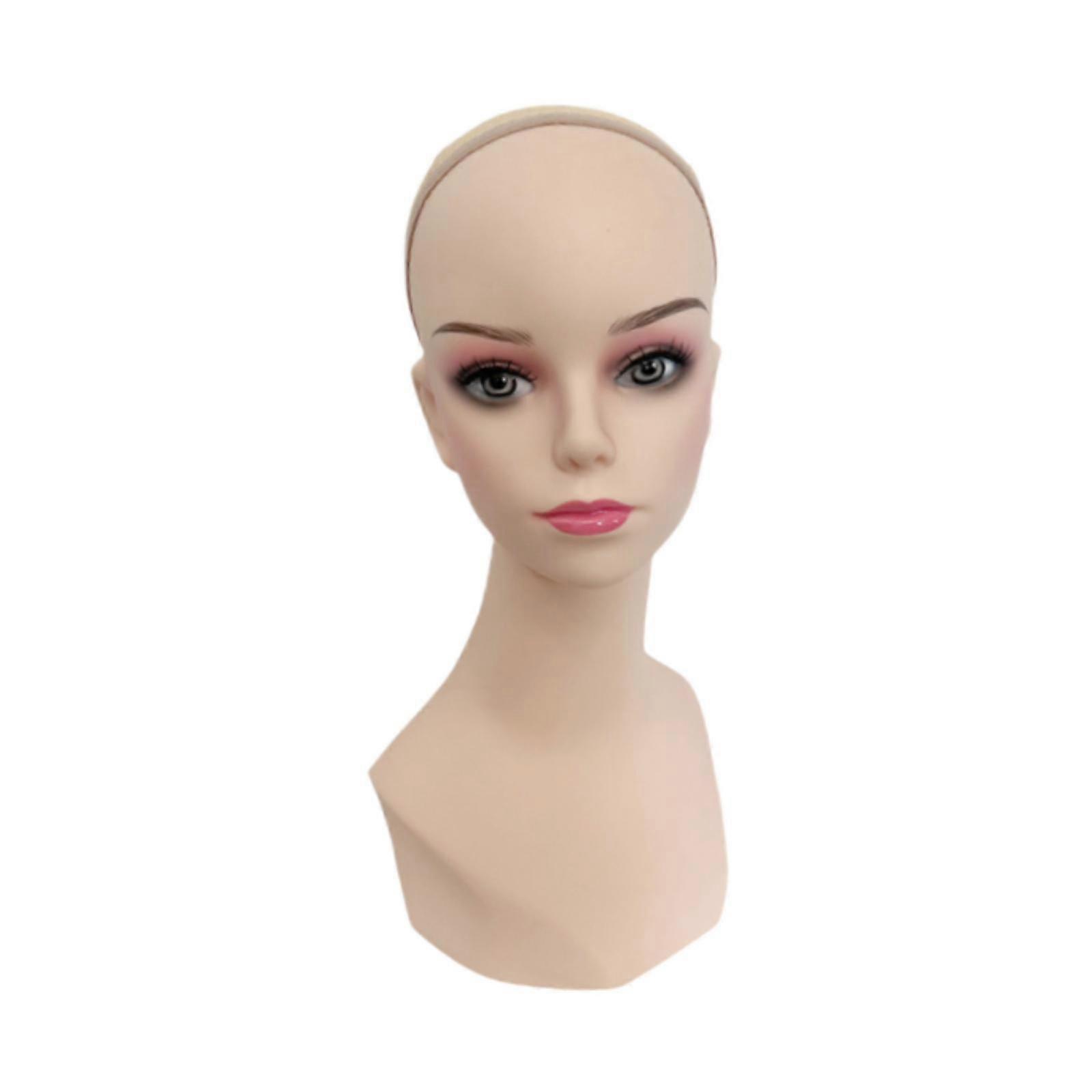 mannequin Head with Eyelashes and Lips Long Neck for Wig Making Salon Home
