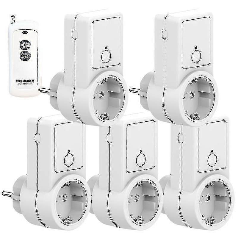 1-5x Wireless Remote Switch Plug Socket Outlet Socket Eu Plug-good