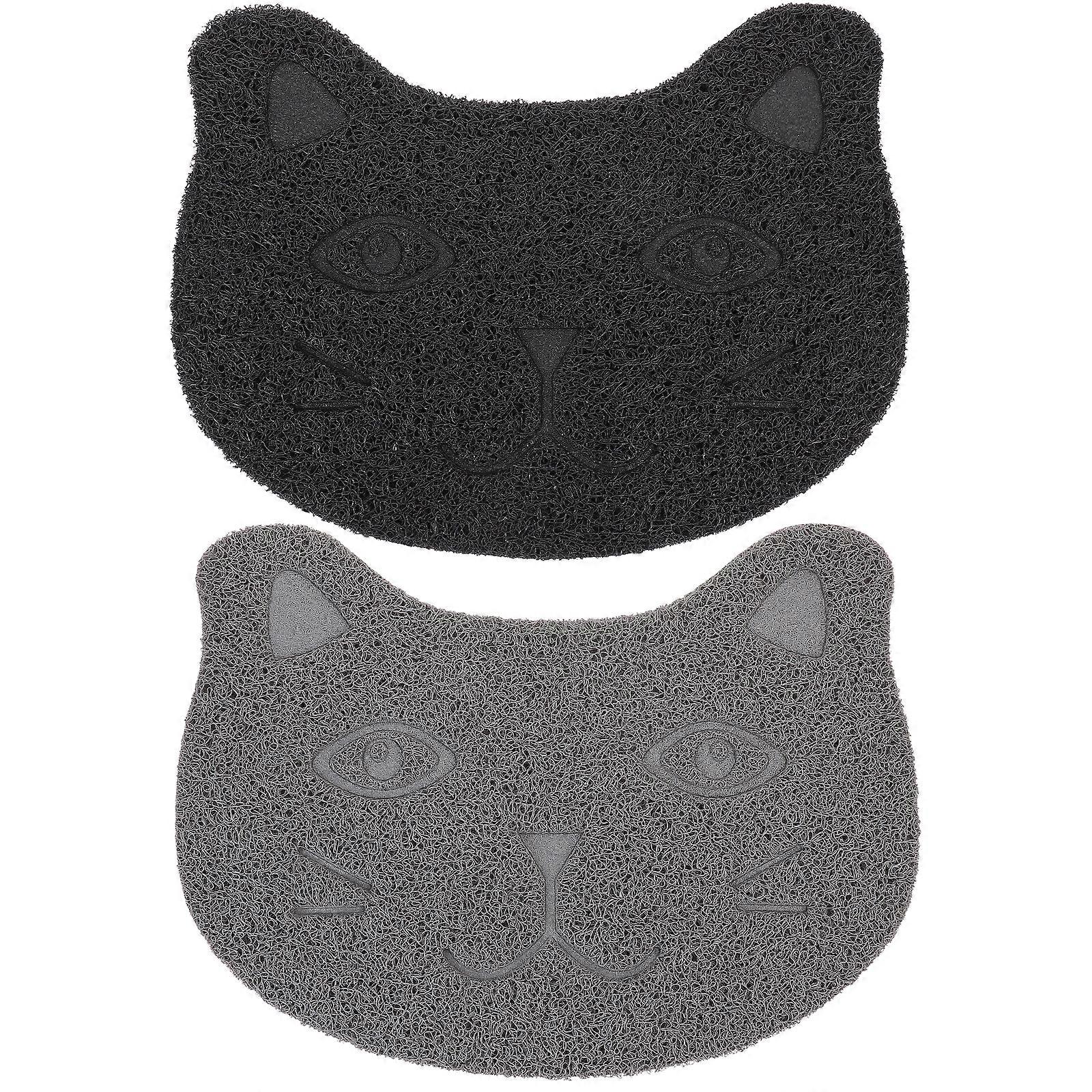 2Pcs Cat Litter Mats Kitten Litter Trapping Mats Pet Cat Litter Pads Household Pet Mats