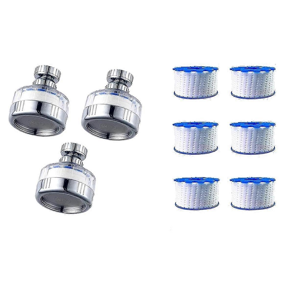 3Pack Sink Water Filter Faucetz: Faucet Filter-360Rotating Fauc Filters Purifier Kitchen Tap Filtration for Bathrooms