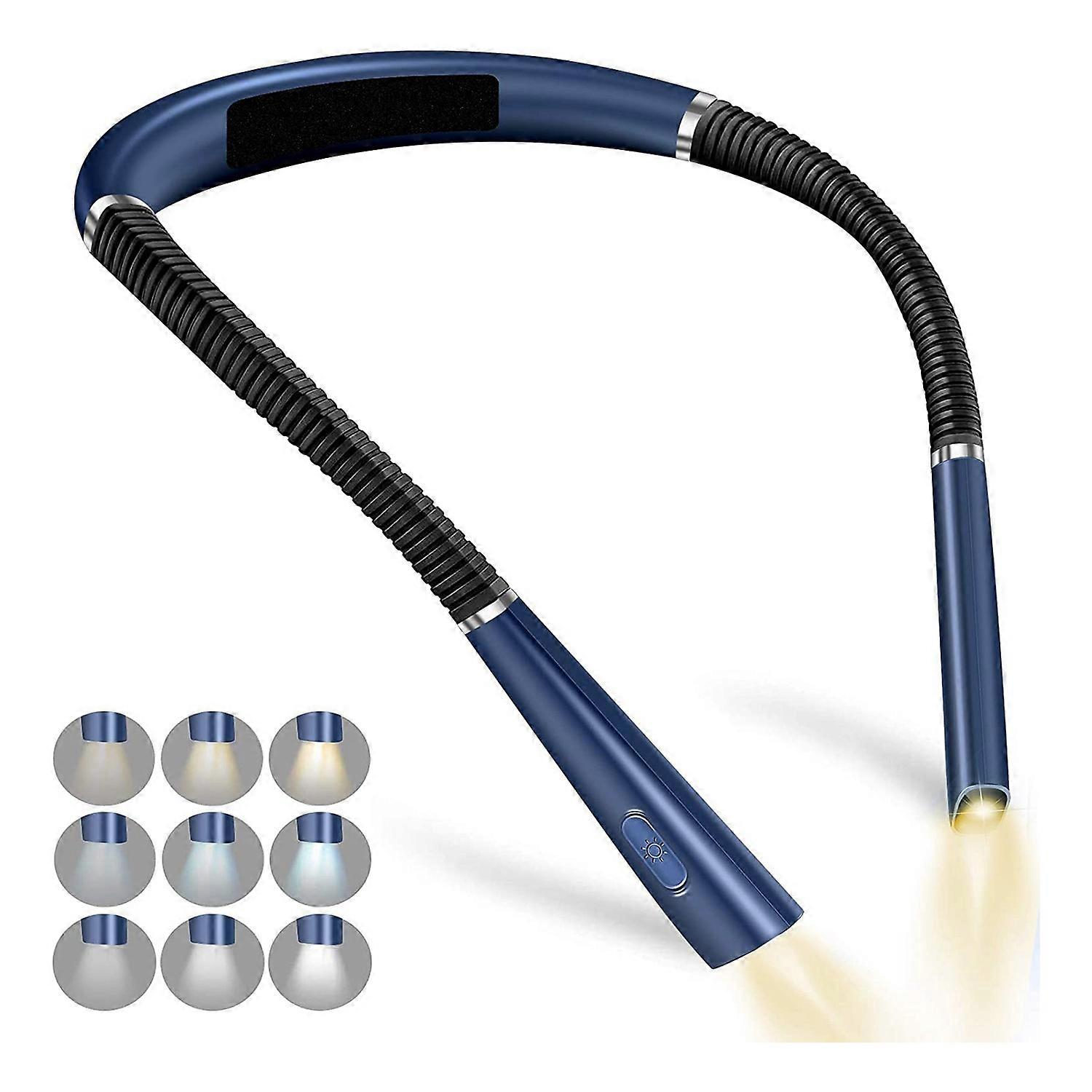 Lampes de lecture LED pour le cou, lampe de lecture rechargeable pour la lecture, lampes de lecture pour le cou avec bras en silicone