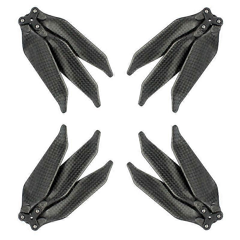 2 Pair Of Carbon Fiber Noise Cancelling 3 Blade Propellers For Drone Black