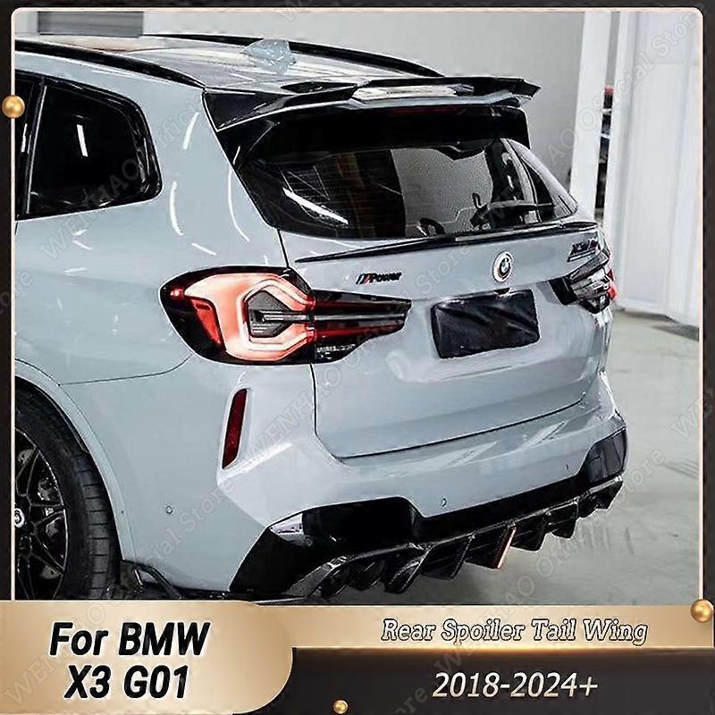 Για BMW X3 G01 2018-2024+ αυτοκίνητο πίσω αεροτομή πτέρυγα πορτμπαγκάζ καπάκι ουρά φτερό splitter κιτ σώματος αξεσουάρ γυαλιστερό μαύρο πλαστικό ABS