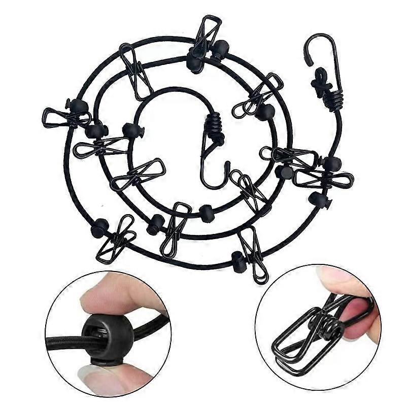 1 Pack Portable Clothesline,Adjustable Elastic Camping Clothesline