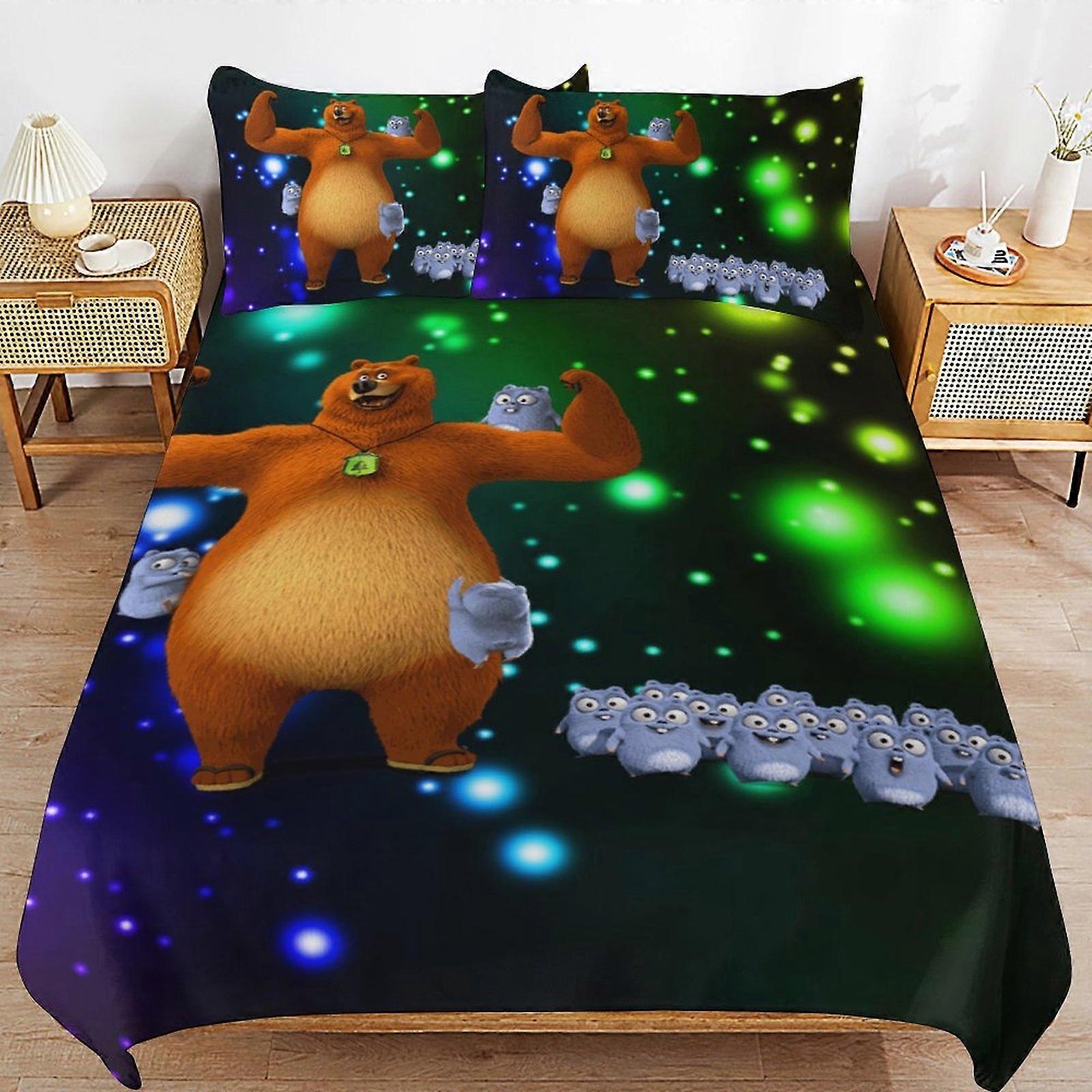 x141 Grizzy And The Lemmings Comforter Set 3 Pieces Quilt Cover Set Soft Bedding Sets for All Seasons (1 Comforter 2 Pillowcases) hb141