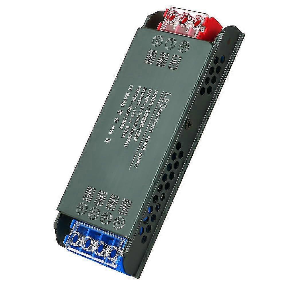 12V LED Driver 100W LED Transformer, 220V to 12V Power Transformer, AC 220V to DC 12 Volt 8.33A Compact Ultra-Thin Constant Voltage Low Voltage Transf