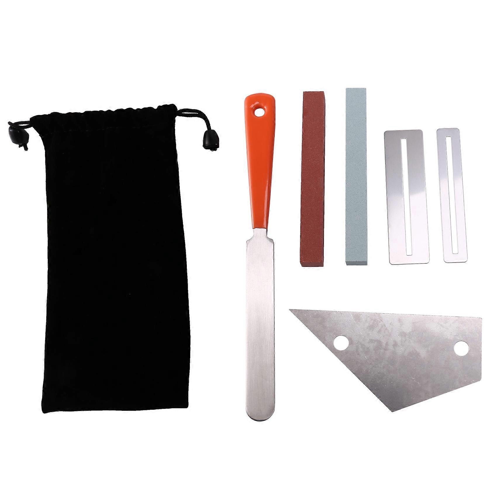 Guitar Luthier Tool Kit Included 1 Pcs Guitar Fret Crowning Luthier File,1 Pcs Stainless Steel Fret Rocker,2 Pcs Fingerboard Guards Protectors And 2 G