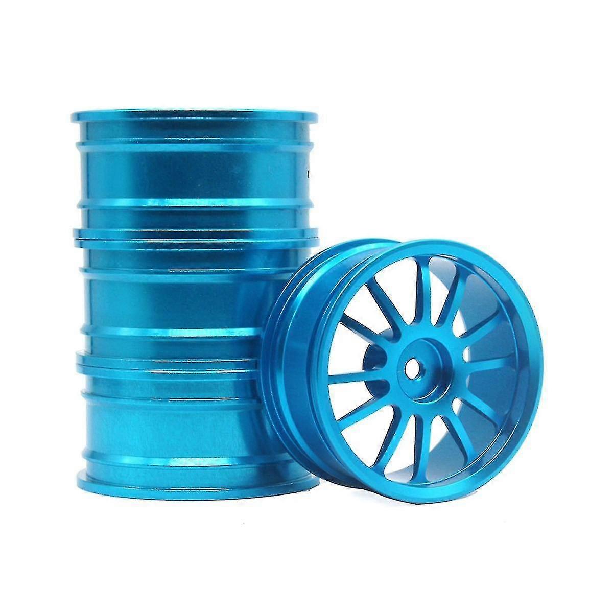 4 Pcs Universal 1.9-inch Aluminum Alloy Wheel Suitable For 1/10 Scx10 Simulation Flat Sports Car,bl