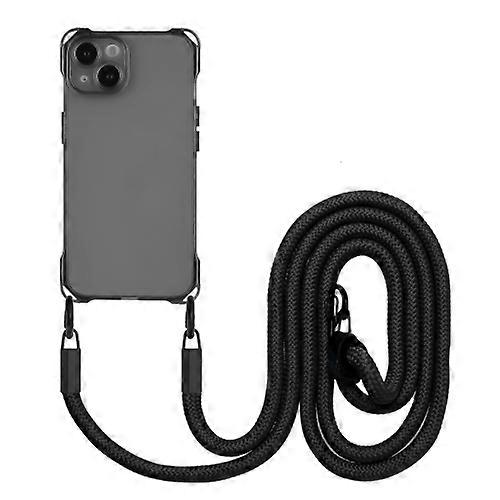 For iPhone 15 Four-corner Shockproof TPU Mobile Phone Case with Lanyard