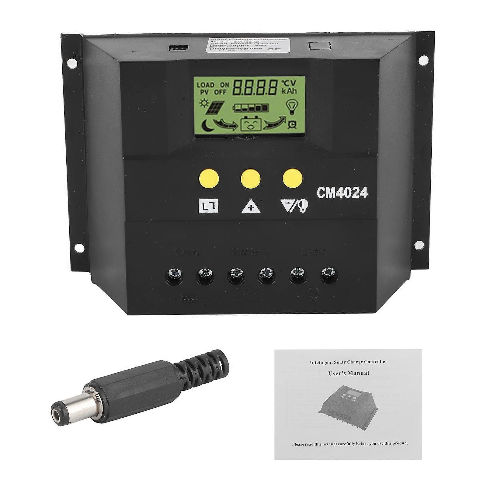 12V 24V 40A Solar Charge Discharge Controller LCD Display PWM Regulator for Home Industrial