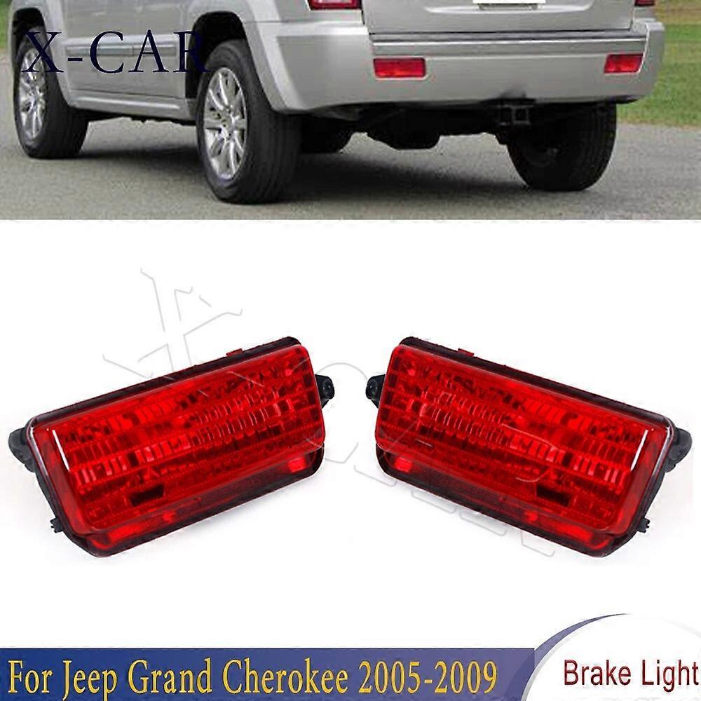 X-CAR Rear Bumper Reflector Light No Bulb Fog Lamp No Bulb Red Len Tail Brake Light Taillights For Jeep Grand Cherokee 2005-2010