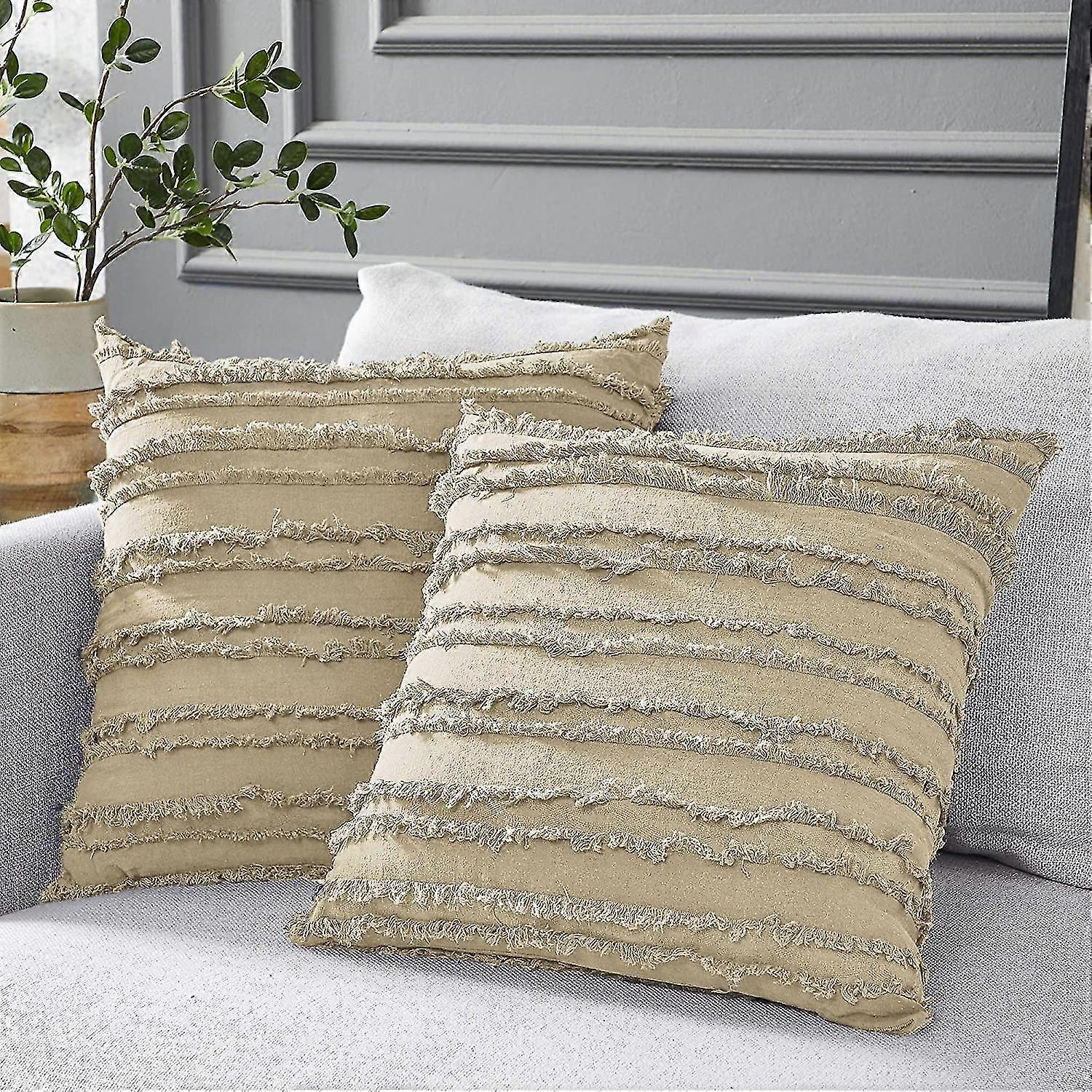Khaki Throw Pillow Covers For Couch Sofa Bed