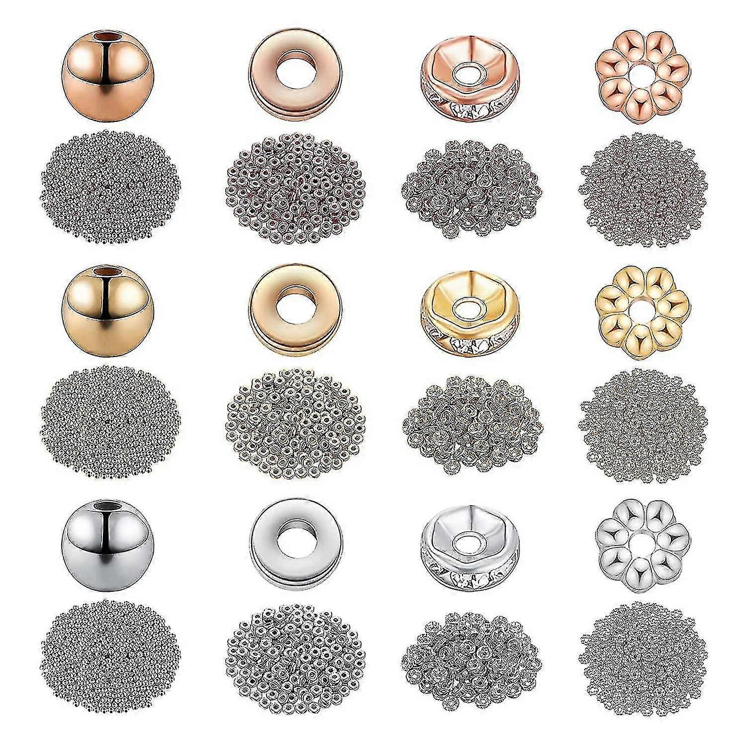 3900 Pieces Assorted Spacer Beads Round Ball Beads Round Loose Beads