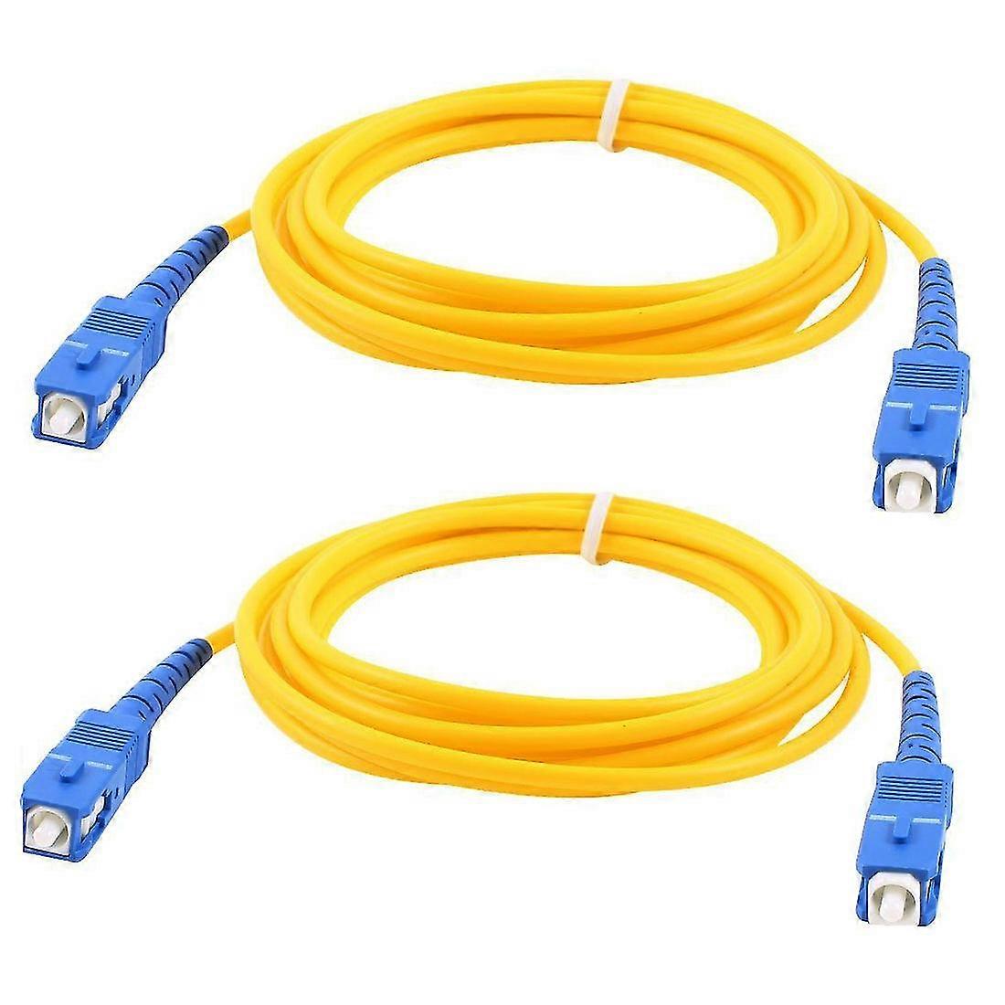2 Pcs Simplex Single Mode To Male Fiber Optic Patch Yellow 2m