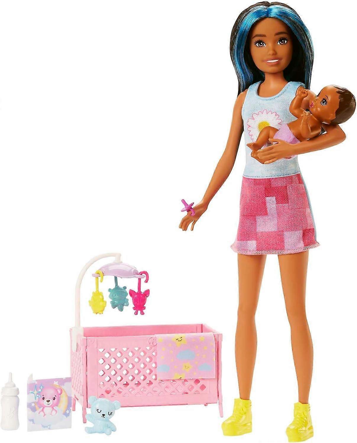 Barbie - Skipper Babysitter (Pink Baby Crib Playset)