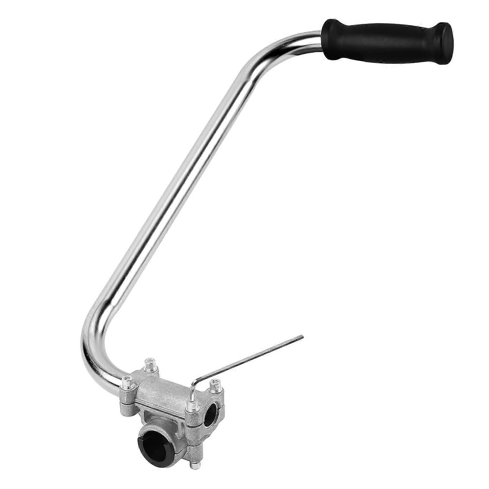 Lawn Mower Auxiliary Handle Ergonomic Extension Weed Eater Trimmer Grip Attachment Easy-to-install Stainless Steel Handle with Clamp for Yard Care Lan