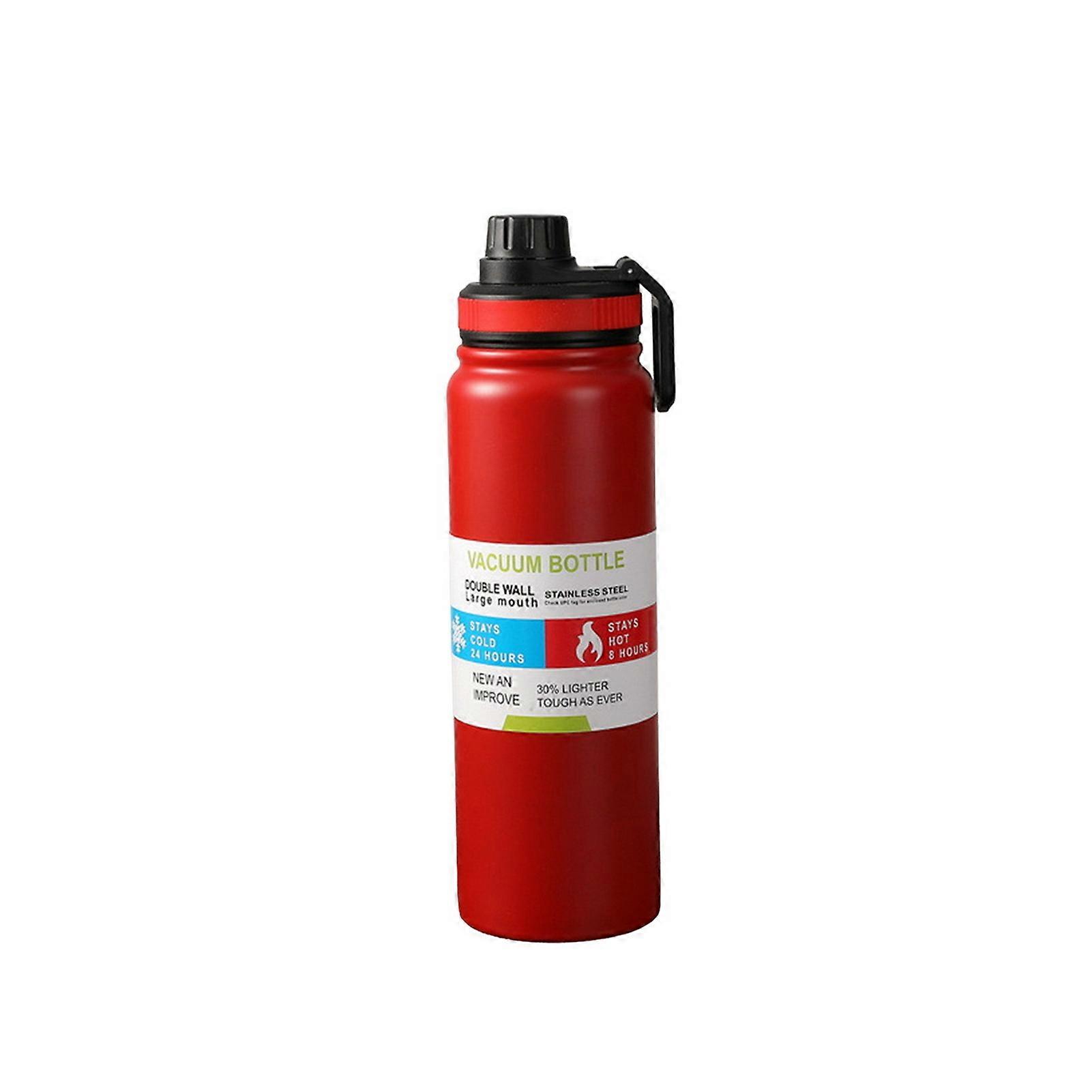 600/800ML Stainless Steel Insulated Water Bottle Secure Lid Large Capacity Portable Travel Gym Workout Sports Thermal Drinking Cup