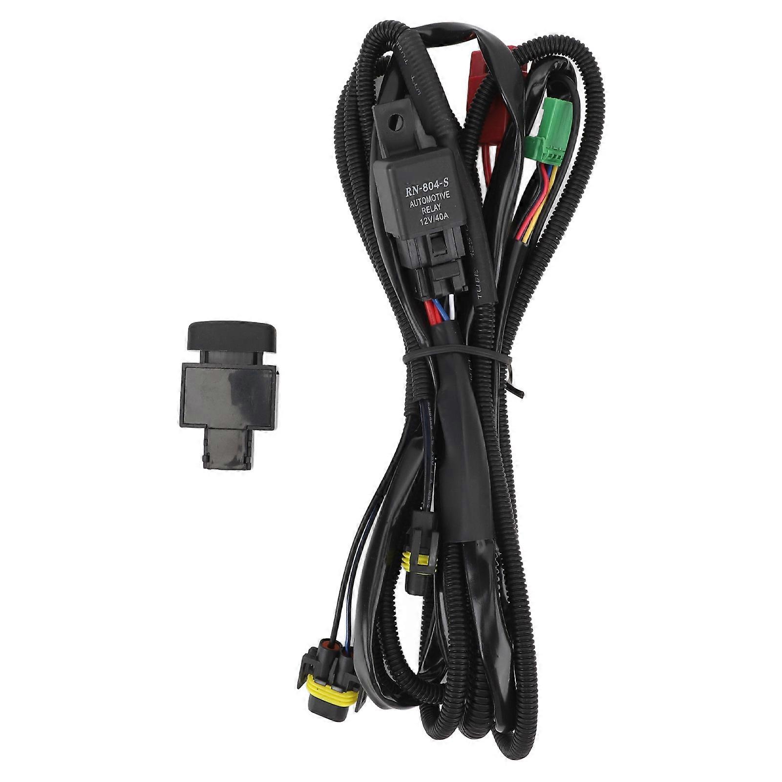 DC12V H11 LED Fog Light Relay Wiring Harness Indicator On Off Switch with 40A Relay for Qashqai J10 XTrail T31 Navara D40 Pathfinder R51