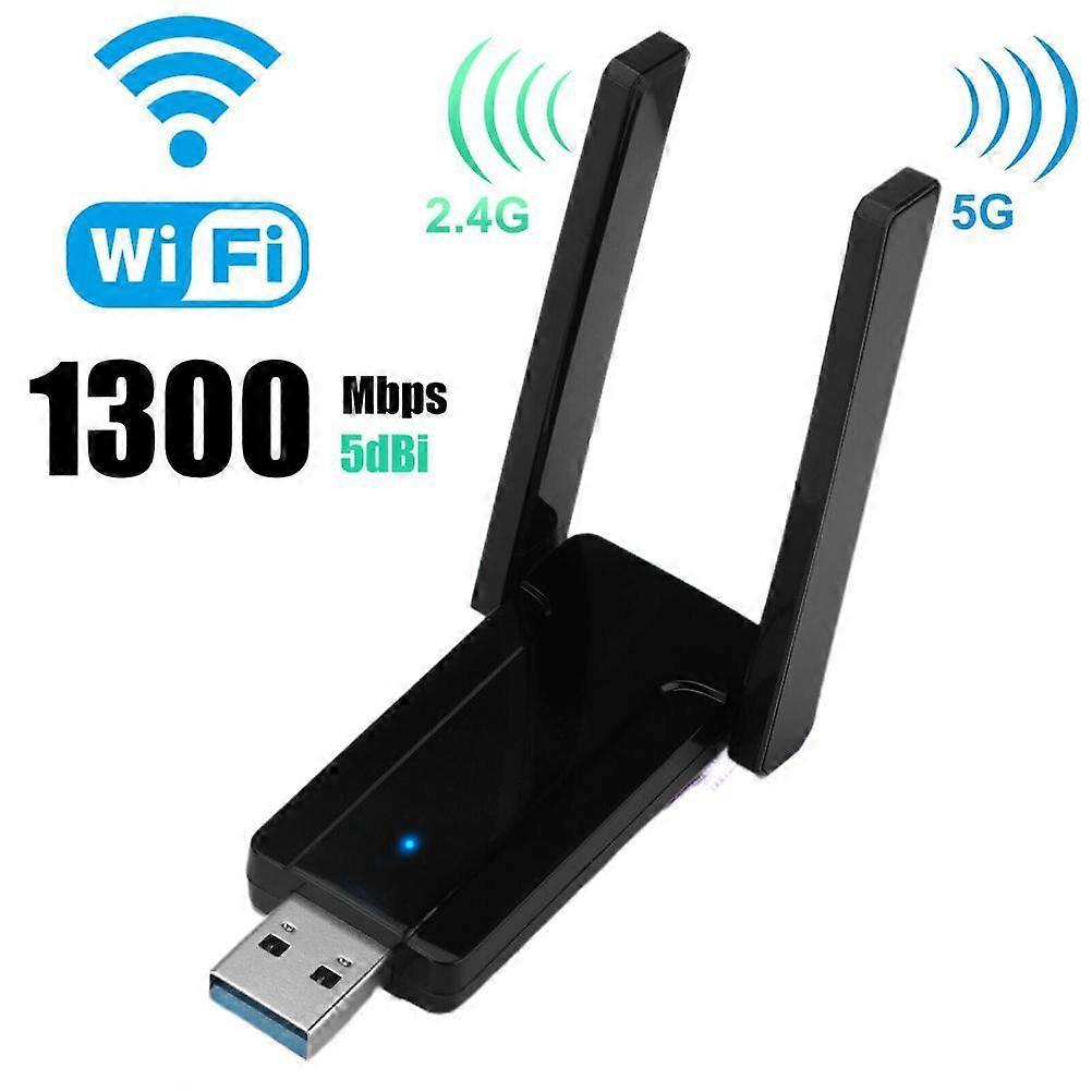 1300M WiFi بطاقة USB 3.0 2.4G 5.8G ثنائي النطاق محول شبكة لاسلكية مستقرة للكمبيوتر المحمول