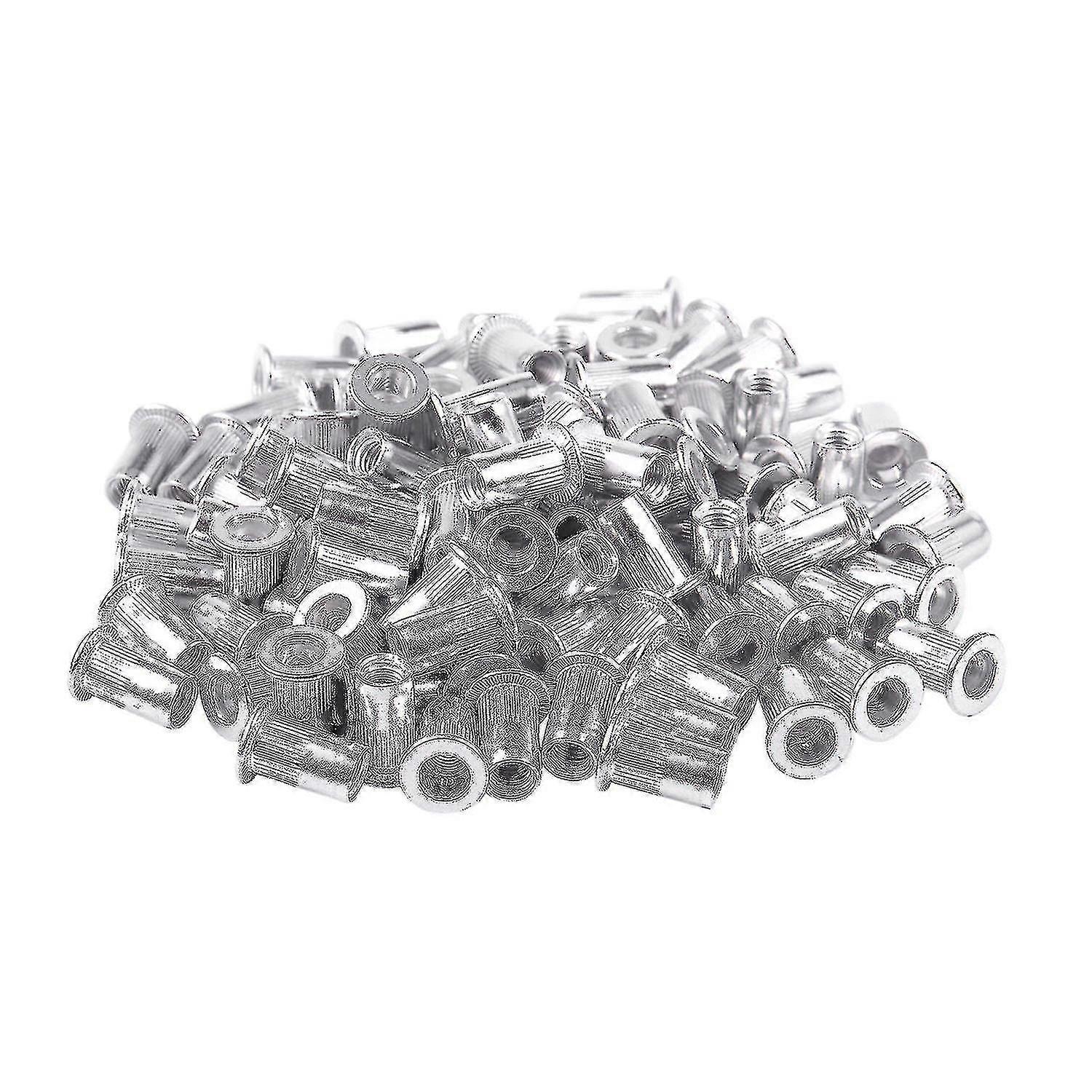 M5 Aluminium Threaded Rivnuts Flat Head Rivet Nuts Nutserts 100pcs Hy