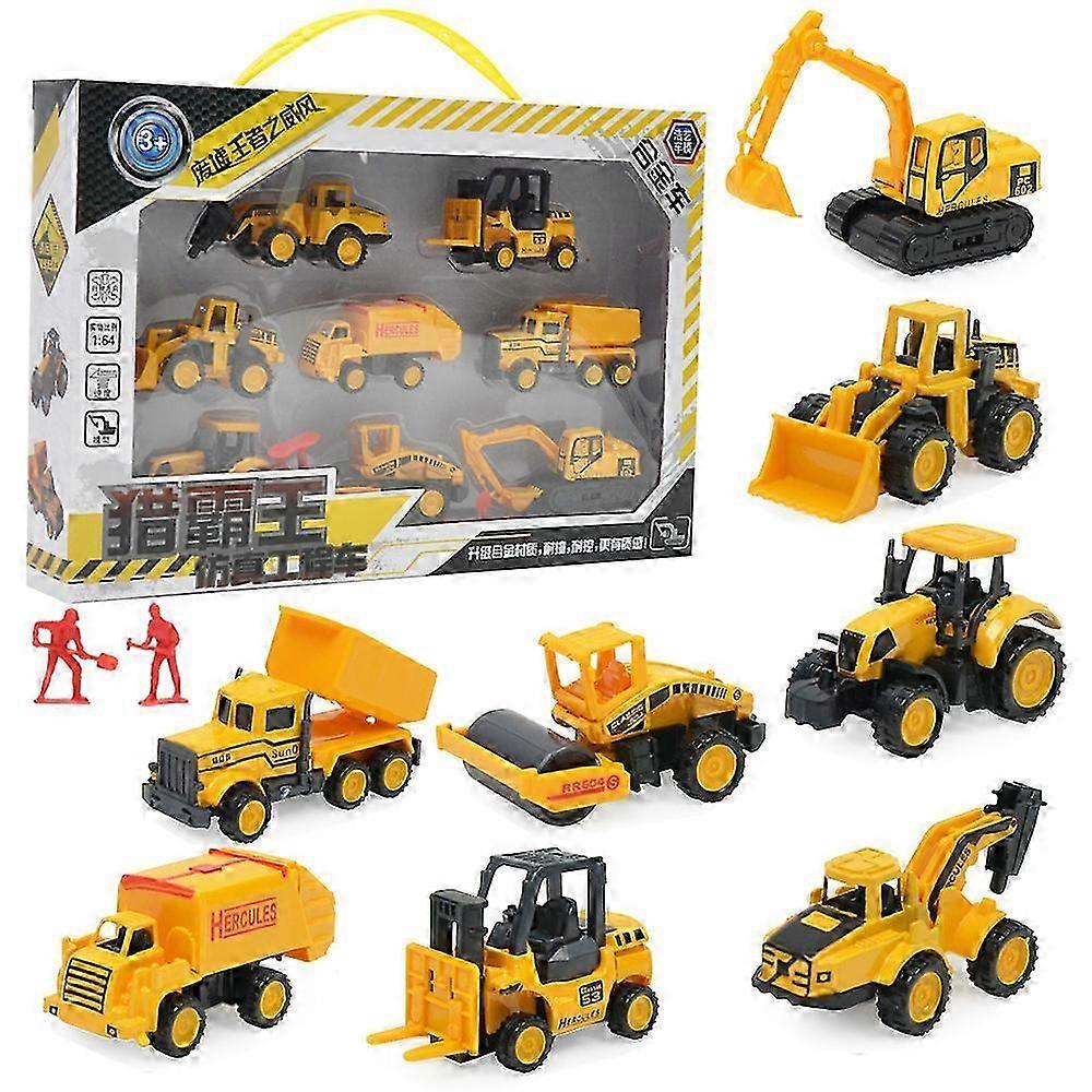 8PC Mini Bouwvoertuig Engineering Auto Graafmachine Dumpers Multi Style Toy Boxing Day