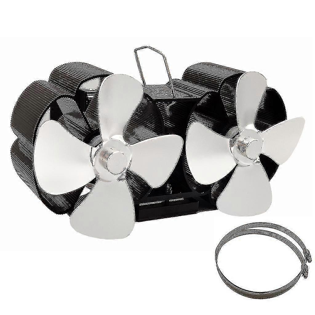 جديد 2023 صامت يعمل بالحرارة موقد خشبي مروحة 8 شفرات هدية مثالية صغيرة لمنزلك