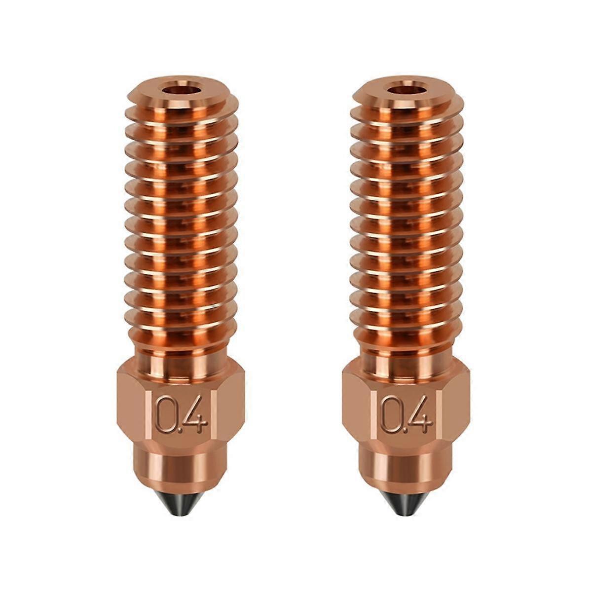 2pcs Nozzle Bimetal Chromium Zirconium Copper Body + Hardened Steel Inset, 3D Printer Nozzles for K