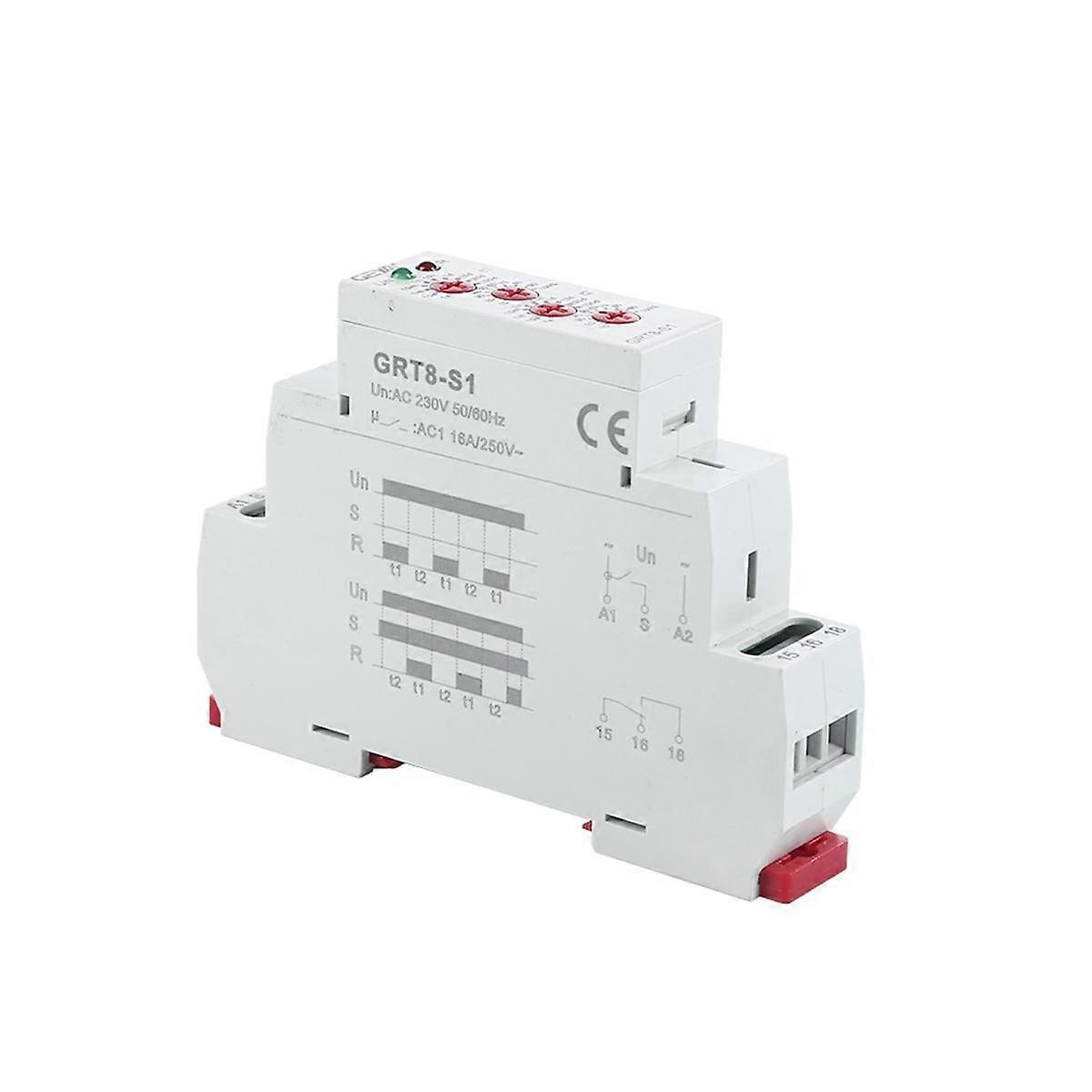 GRT8-S Asymmetric Cycle Timer Relay SPDT 16A Electronic Repeat Relay, GRT8-S1 AC230V