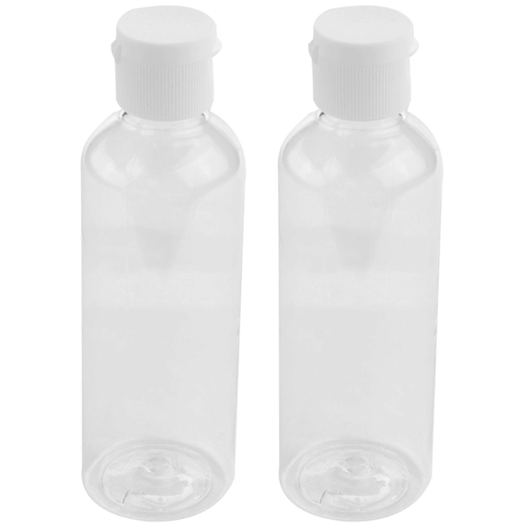 8 x 100Ml Plastic Clear Flip Bottles Travel Shampoo Lotion Cosmetic Container