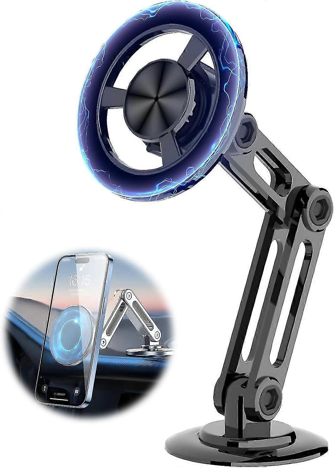 Universal 360 Pro Magnetic Suction Phone Holder For Car, 2pcs Dashboard Windshield Magnetic Car Phone Holder Mount With Adjustable Arm