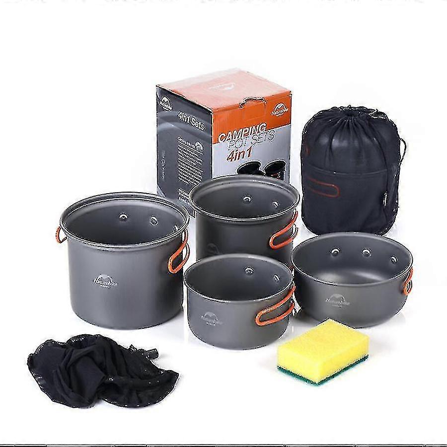 التخييم تجهيزات المطابخ فوضى كيت الظهر التعبئة والعتاد المشي لمسافات طويلة في الهواء الطلق علة خارج حقيبة معدات الطبخ مجموعة | خفيفة الوزن، مدمجة، دائمة وعاء عموم القوس