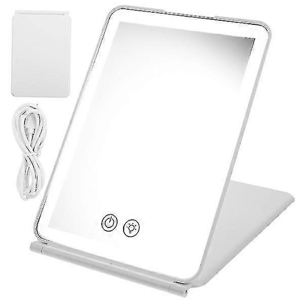 USB Unique Folding Makeup Mirror - Touching Light Mirror for Bedroom Desktop Use