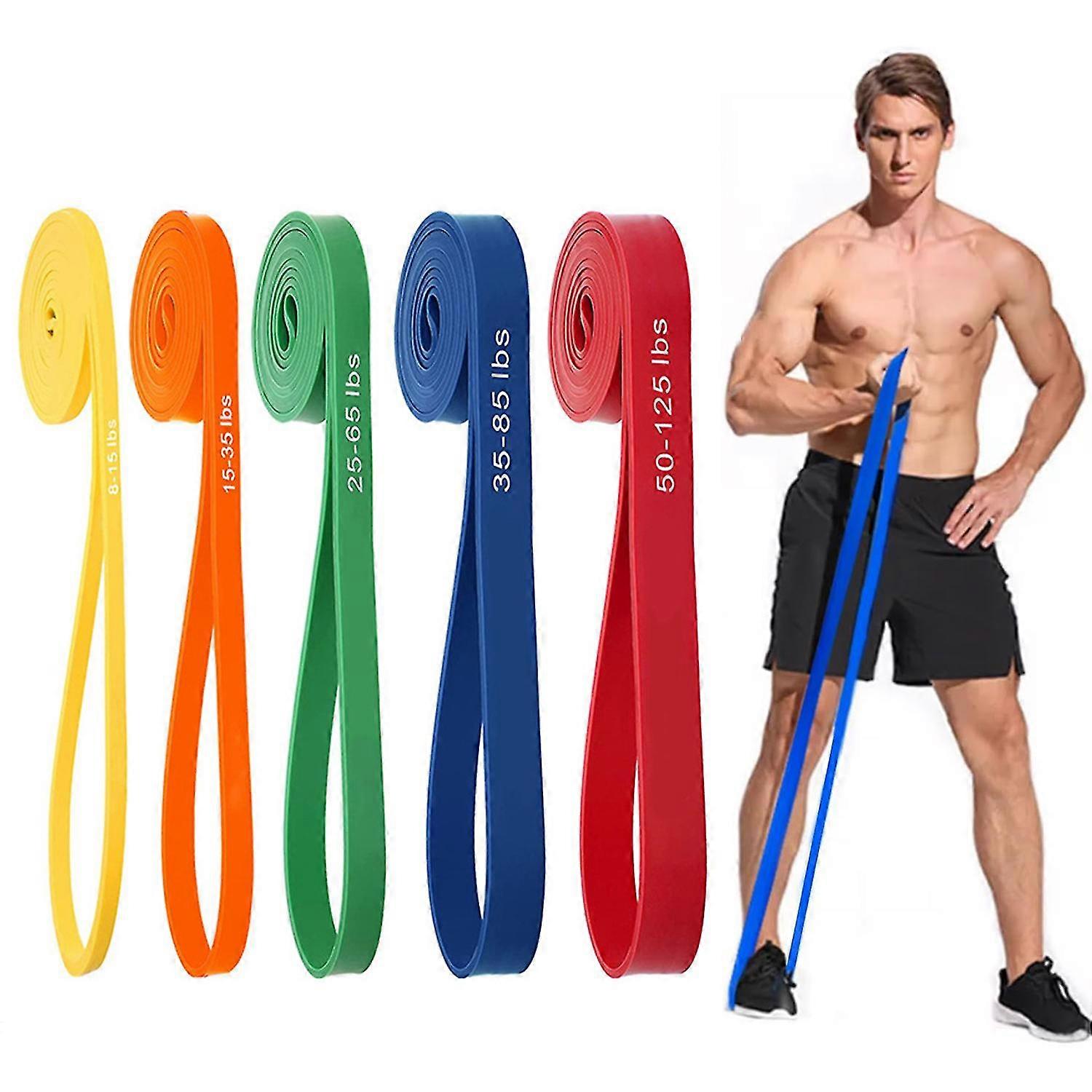 5PCS Pull Up Bands, Resistance Band, Pull Up Assistance Band Set Exercise Band (Random Color) for Working Out, Body Stretching, Physical Therapy, Musc