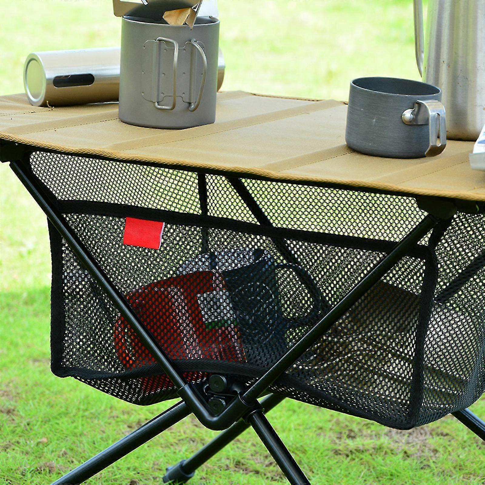 Lucky Folding Table Portable Storage Net Shelf Bag With Filling Net For Picnic Outdoor Camping Bbq Kitchen Folding Table Shelf
