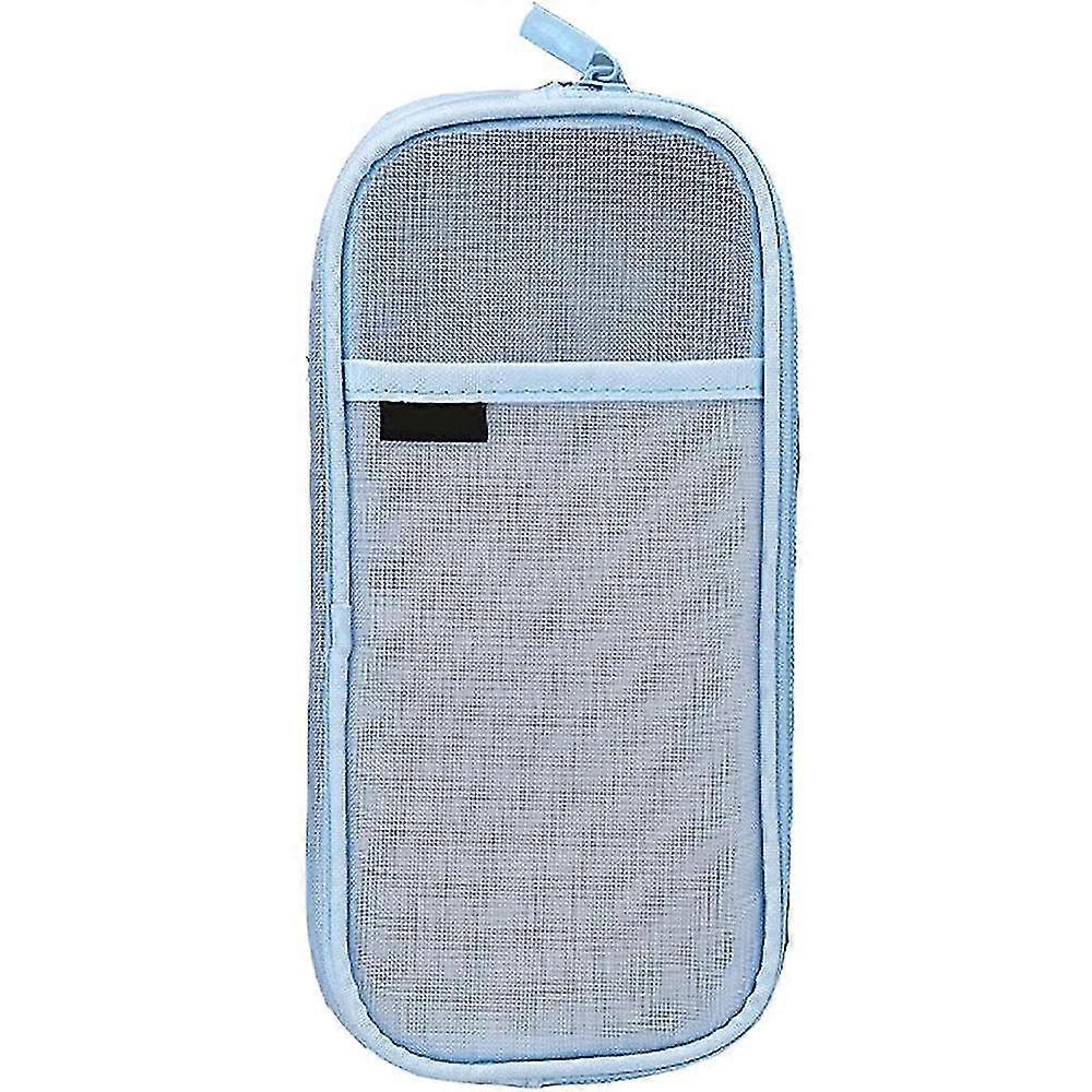 Grid Mesh Pencil Bag Clear Simple Stationery Organizer Multi-color Pen Marker Pouch