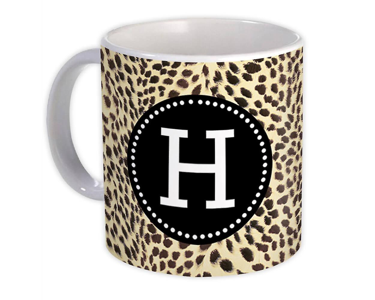 Gift Mug: Monogram Letter H Cheetah