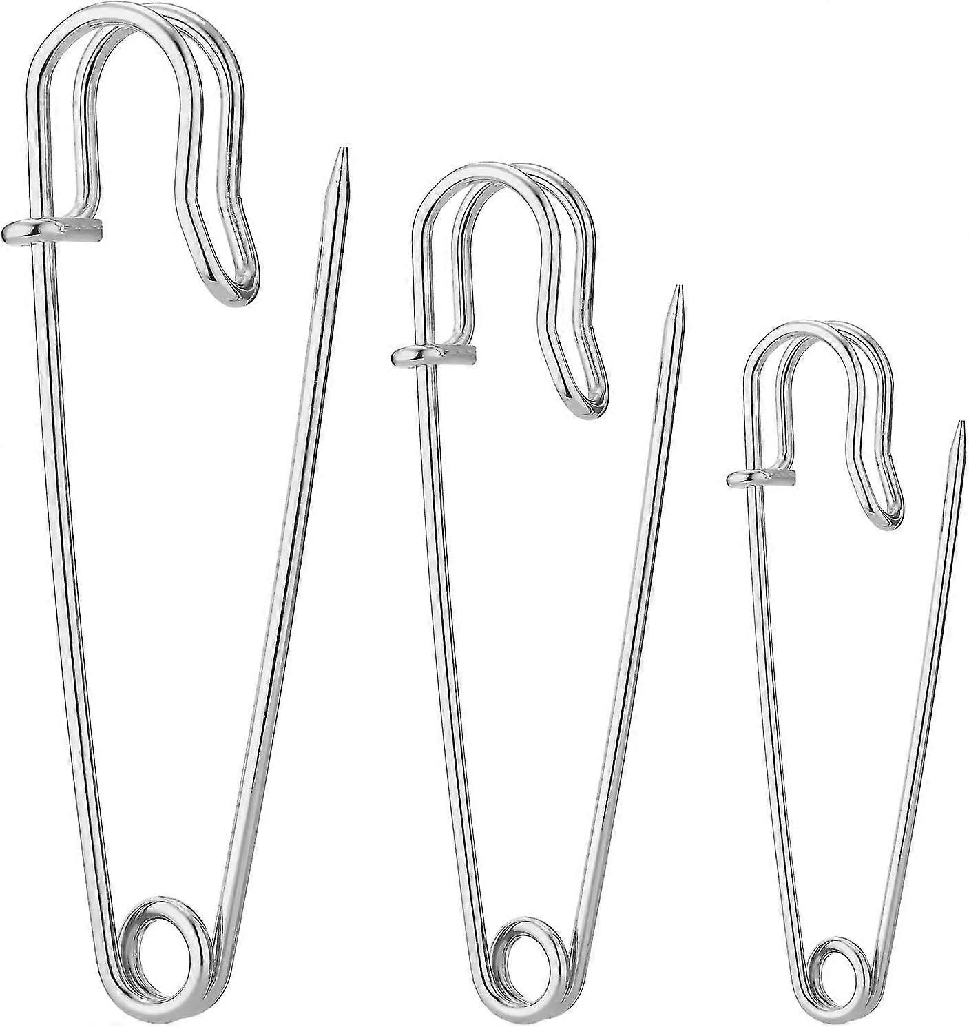 Large Safety Pins Pack - Heavy Duty Assorted Sizes