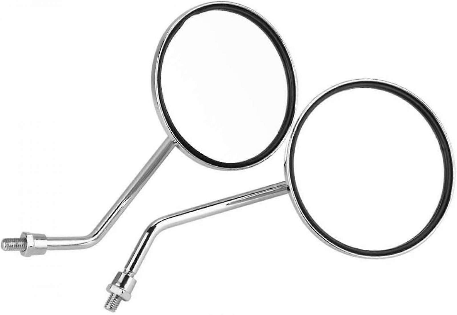 2pcs 8mm Motorcycle Rearview Mirrors, Iron Round Right and Left Side Rear View Mirror, Compatible with Honda CT70