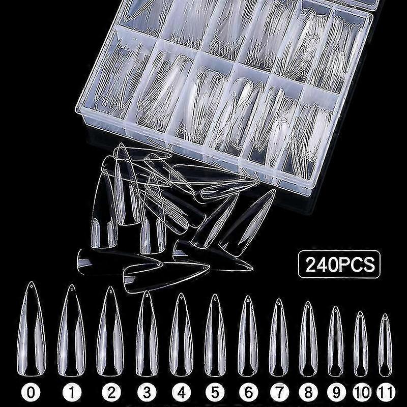 Nail Salon Performances Transparent Color Pointy Oval Pipe Shape Trapezoid