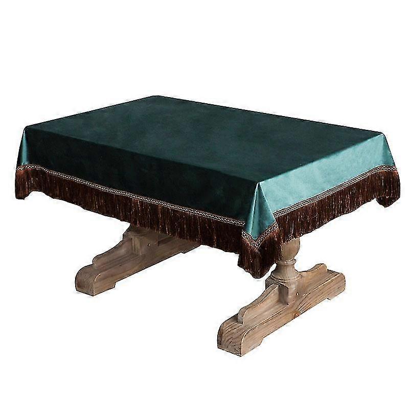 soft velvet rectangular tablecloths tassels dining party event green