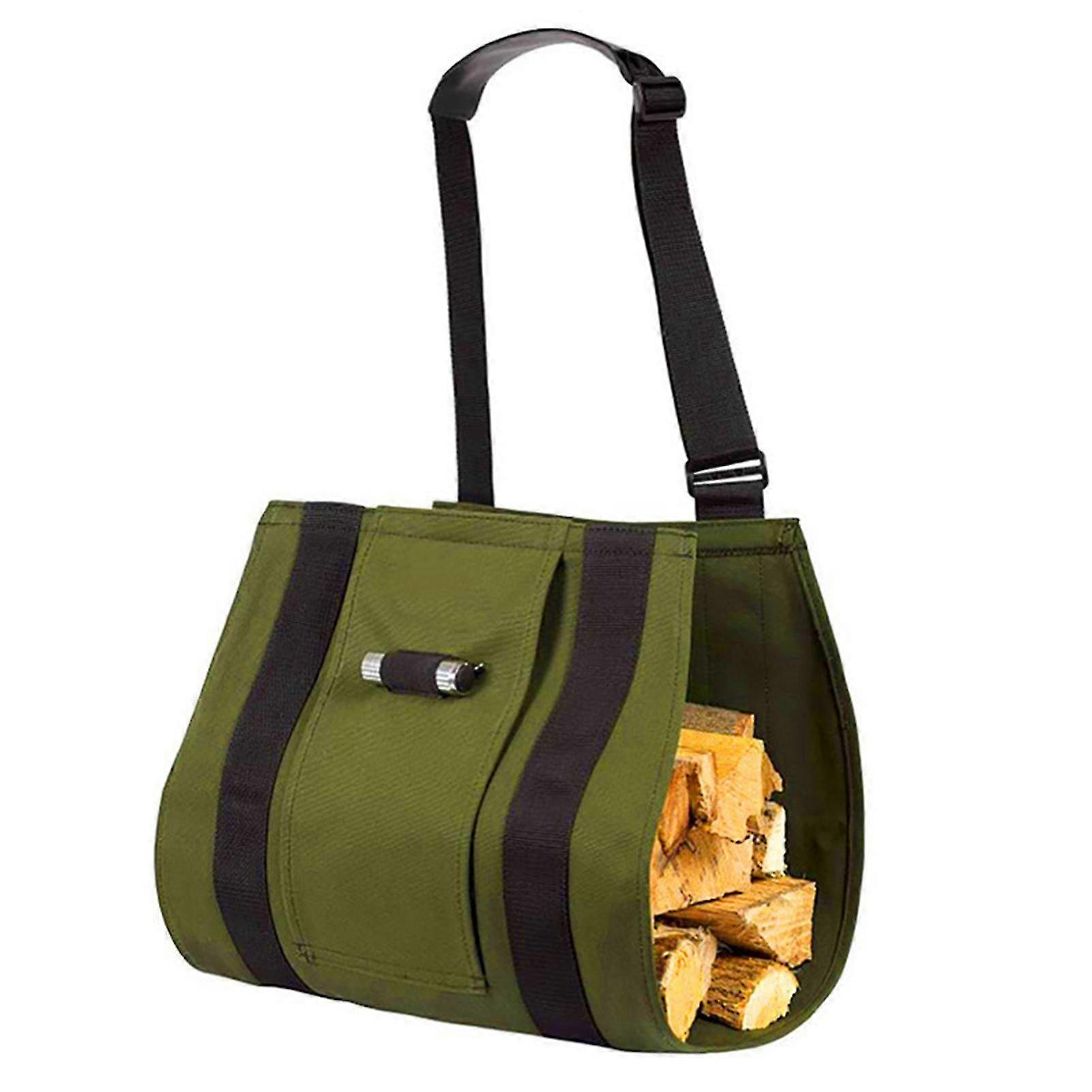 Support de bois de chauffage robuste avec sangle réglable Sac polyvalent portable pour le camping en plein air