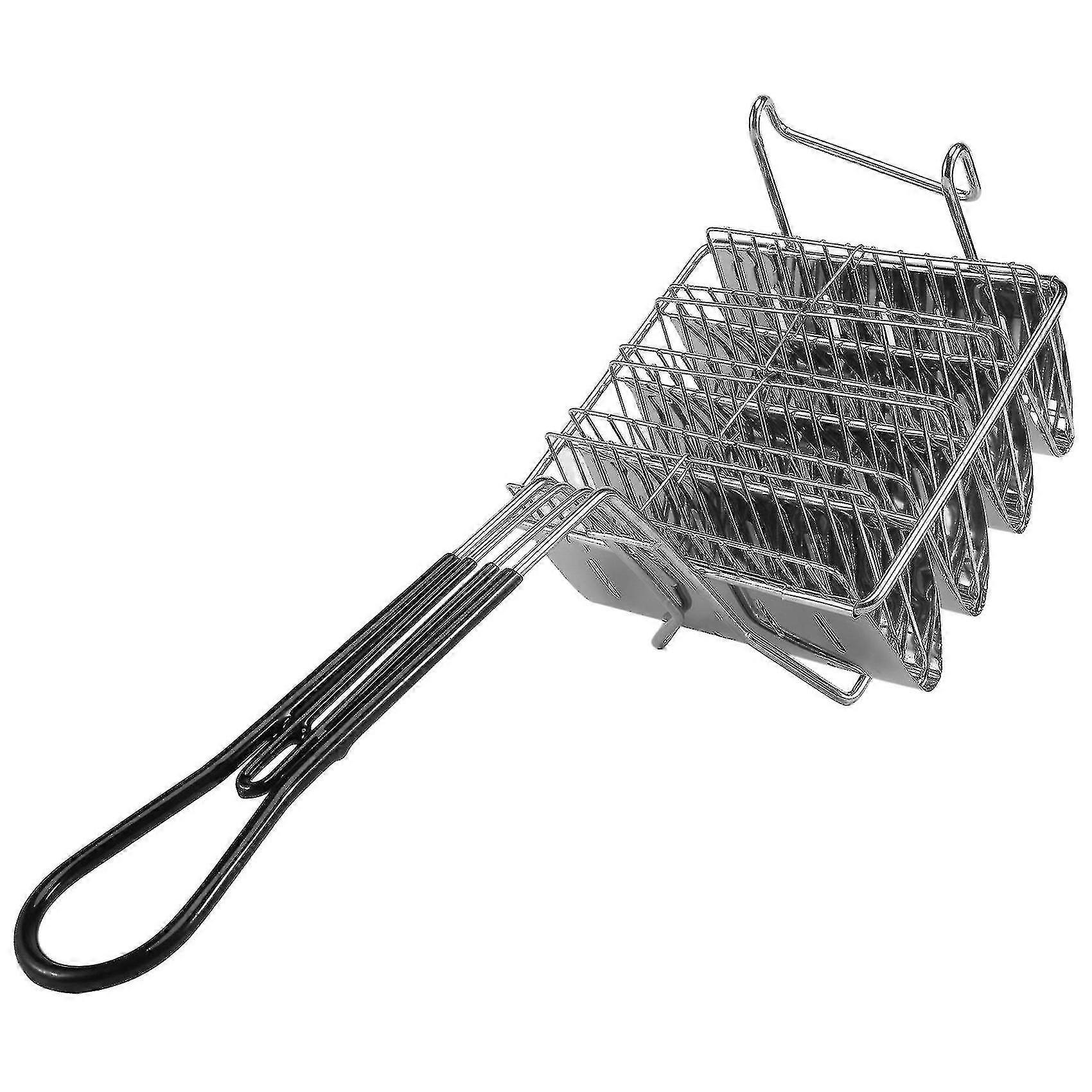 4 Racks Stainless Steel Taco Fry Basket - 6 Inch Shell Holder For Deep Fryer, Burritos & Tortillas, With Grip Handle - View #11