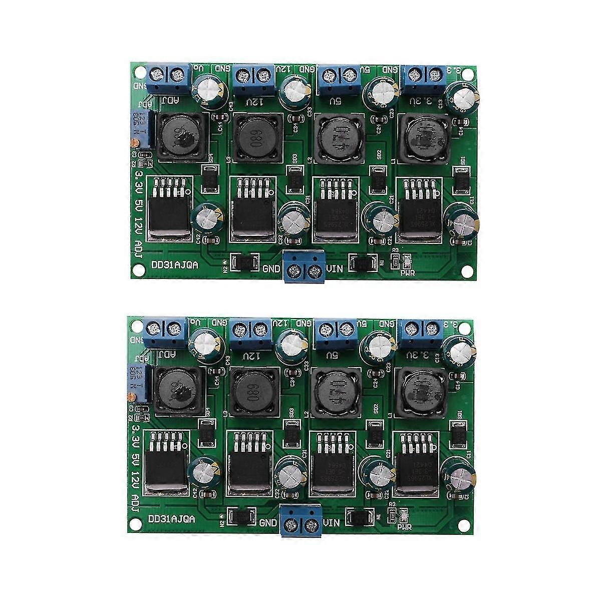 3a 4 Channels Multiple Switching Power Supply Module 3.3v 5v 12v Adjustable Output Dc Dc Step-down Converter Board,2pcs