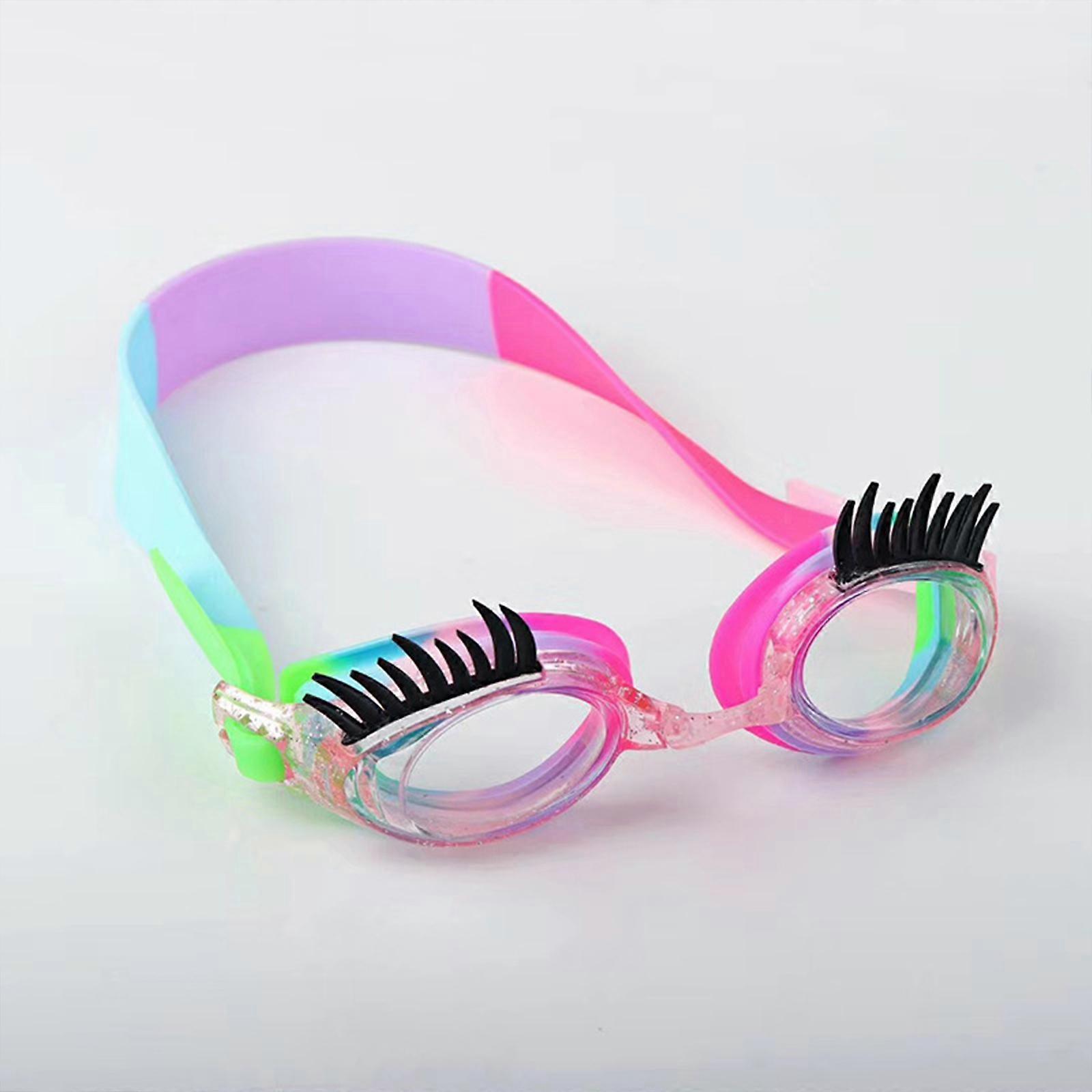 Kids Swim Goggles, Eyelashes Swim Goggle, No Slip Leak Goggles, Anti Fog UV Goggles for Lash Extensions