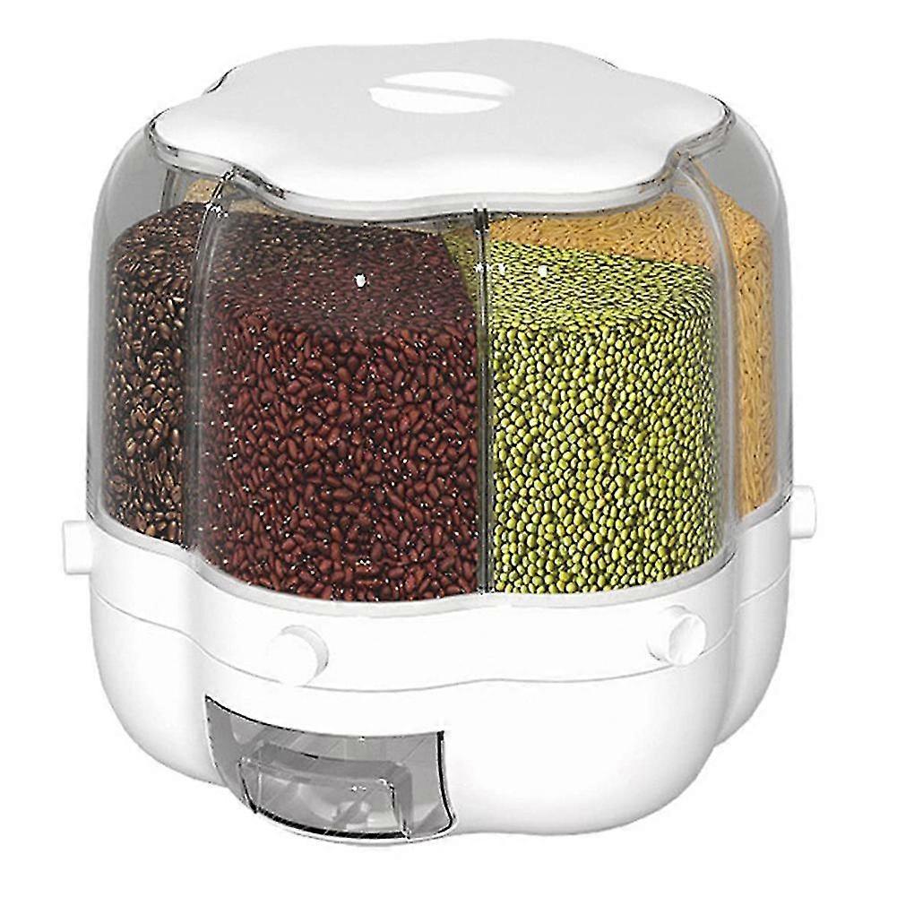 Rotating Food Dispenser Rice Bucket Rice Storage Tank Sealed Grain Container Storage Box For