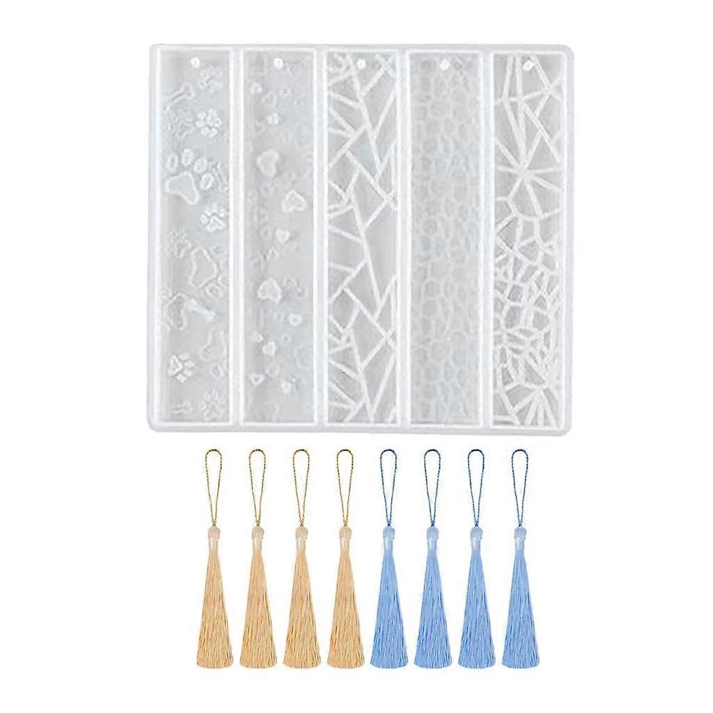 Rectangle Silicone Bookmark Mold Epoxy Resin Casting Geometry Cat Paw Molds